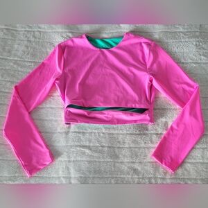 Jolyn Hot Pink Cropped Rashguard